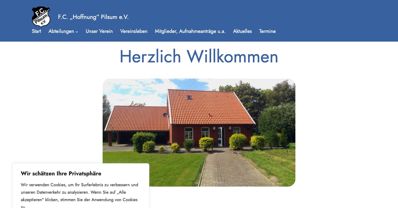 Website fc-pilsum.de – Webdesign Potsdam von davidt.de