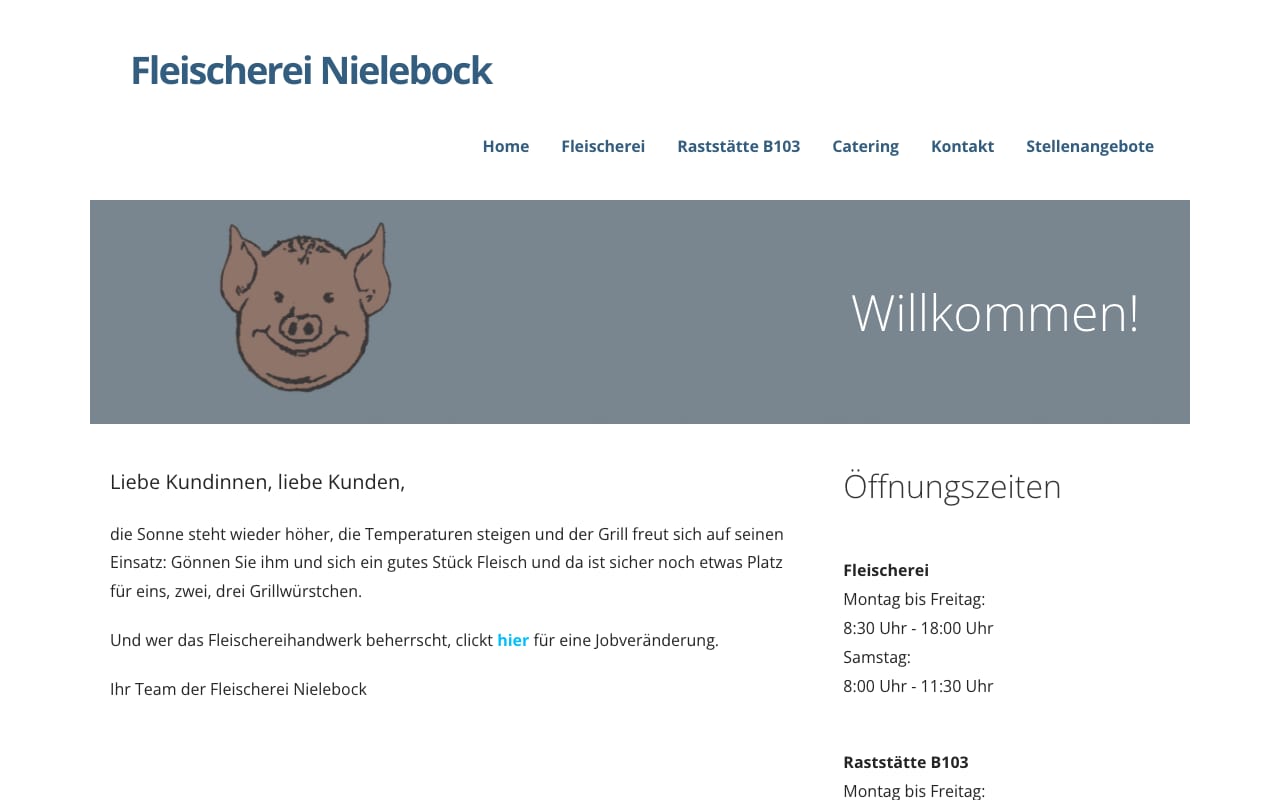Website fleischerei-nielebock.de – Webdesign Potsdam von davidt.de
