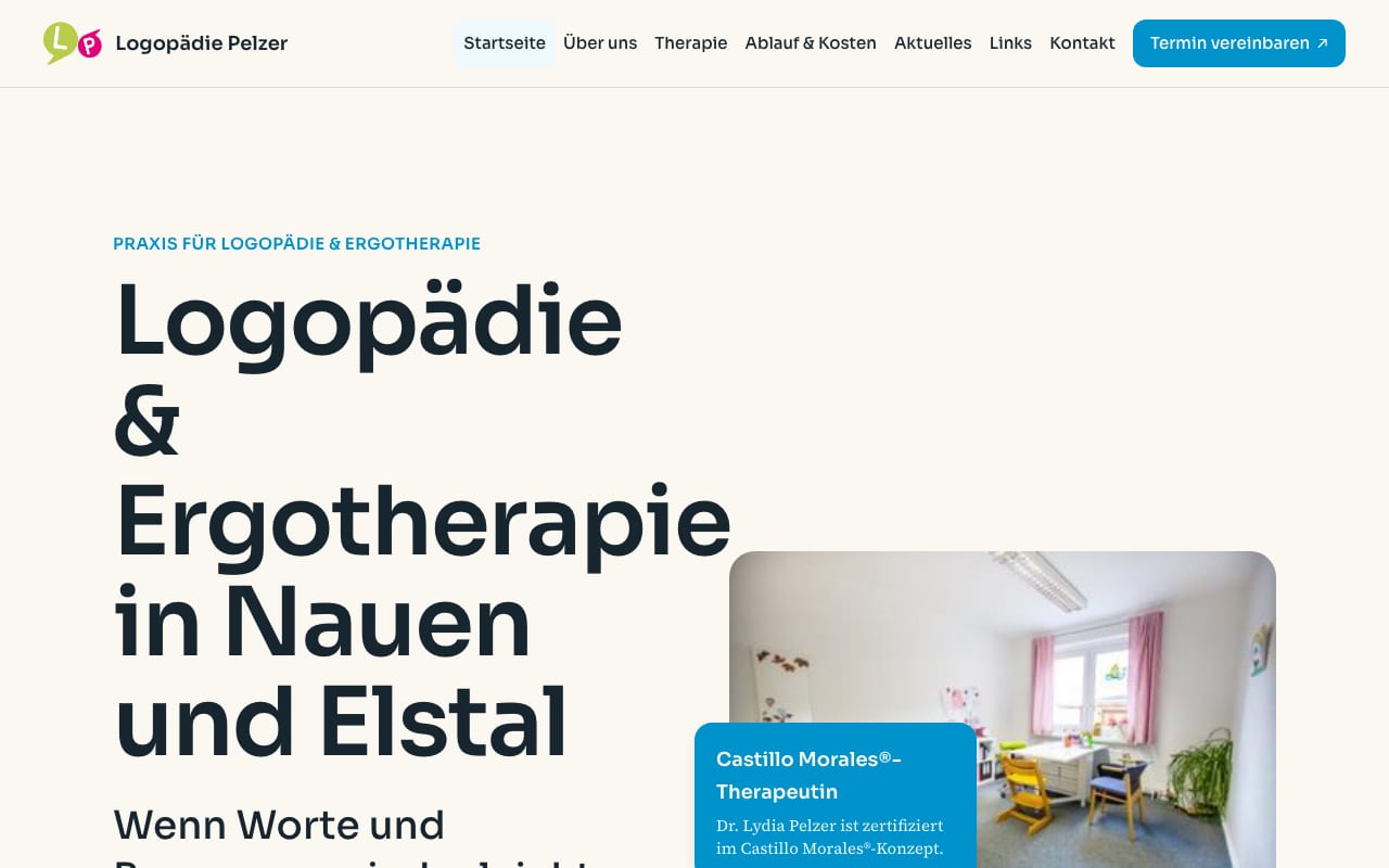 Website logopaedie-pelzer.de – Webdesign Potsdam von davidt.de