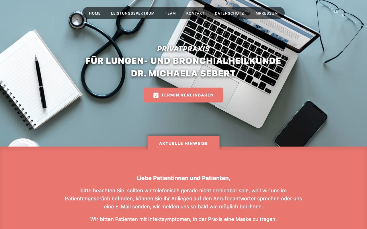 Website pneumologie-sebert.de – Webdesign Potsdam von davidt.de