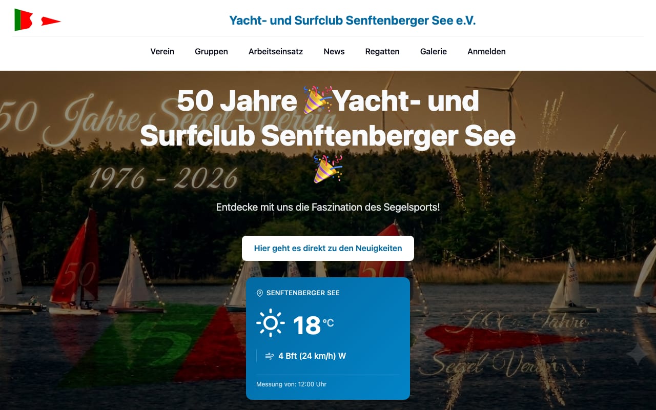 Website segelverein-ysc.de – Webdesign Potsdam von davidt.de