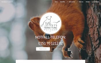 Screenshot der Website tierrettung-potsdam.de